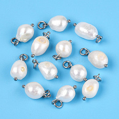 Natural Baroque Keshi Pearl Cultured Freshwater Pearl Pendants&nbsp;LS-PEAR-Q013-01C