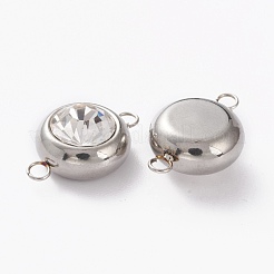 Stainless Steel Color Plated 304 Stainless Steel Pave Cubic Zirconia Links Connectors&nbsp;STAS-I169-02P-01
