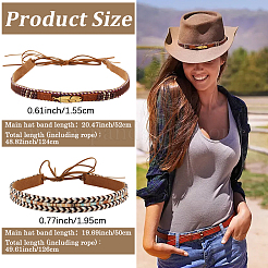 2Pcs 2 Styles Faux Suede Adjustable Hat Band&nbsp;AJEW-CL0002-15A