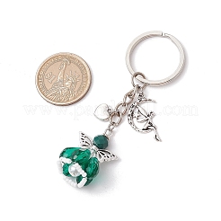 Glass & Tibetan Style Alloy Keychain&nbsp;KEYC-MZ00037-08