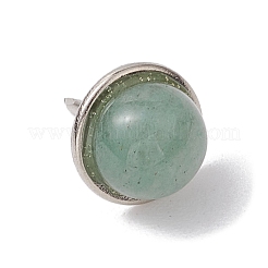 Half Round Natural & Synthetic Mixed Stone Cabochon Map Pins&nbsp;AJEW-TB00019
