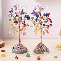 Natural Mixed Stone Tree of Life Display Decorations&nbsp;PW-WG16415-05