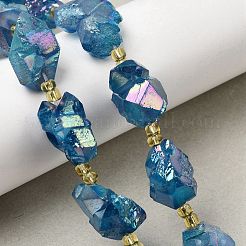 Electroplated Raw Rough Natural Amethyst Beads Strands&nbsp;G-Z131-J02-01