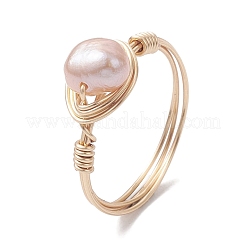 Nuggets Natural Cultured Freshwater Pearl Finger Rings&nbsp;RJEW-JR00697-02