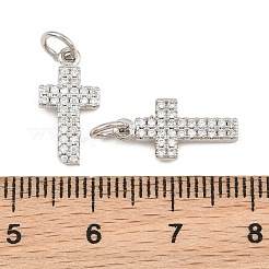 Brass Micro Pave Clear Cubic Zirconia Pendants&nbsp;CU-CBADC6C-05P-02