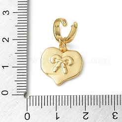 Christmas Brass Rhinestone Heart Pendant Decorations&nbsp;KK-H498-01G-06