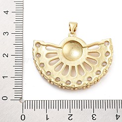 Fan Shaped Rack Plating Brass Micro Pave Cubic Zirconia Pendants&nbsp;KK-G512-28A-G