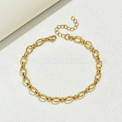 201 Stainless Steel Oval Ring Link Chain Anklets for Women Men&nbsp;RL5795-1