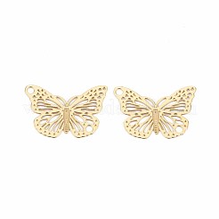 Rack Plating 304 Stainless Steel Filigree Connerctor Charms&nbsp;X-STAS-T057-48G