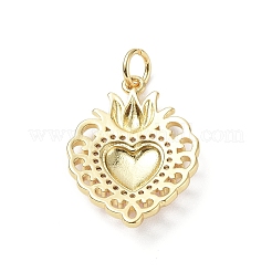 Eco-Friendly Rack Plating Brass Micro Pave Cubic Zirconia Pendants&nbsp;KK-F845-33G