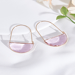 1 Pair Brass Glass Hoop Earrings for Women&nbsp;EJEW-LP0003-53D