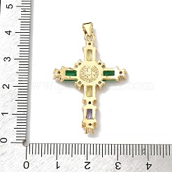 Religion Brass Micro Pave Cubic Zirconia Pendants&nbsp;KK-Z153-13G