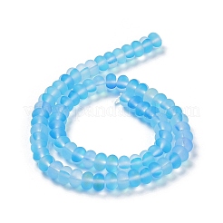 Frosted Transparent Glass Beads Strands&nbsp;X-FGLA-M002-01B