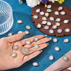 40Pcs 2 Colors UV Plating Alloy with Mixed Color Glass Rhinestone Pendants&nbsp;FIND-PJ0001-38