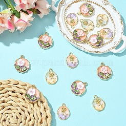 16Pcs 4 Styles Rack Plating Alloy Enamel Pendants&nbsp;ENAM-YW0005-70