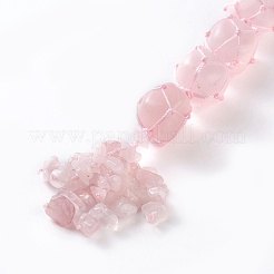 Natural Rose Quartz Car Hanging Decorations&nbsp;HJEW-O002-04