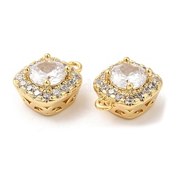 Brass and Clear Cubic Zirconia Pendants&nbsp;ZIRC-Q202-15G