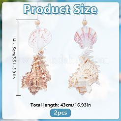 2Pcs Shell Hanging Ornaments&nbsp;HJEW-DR00246