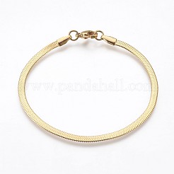 Ion Plating(IP) 304 Stainless Steel Herringbone Chain Bracelets&nbsp;BJEW-P236-15G