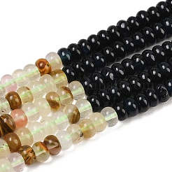 Watermelon Stone Glass & Dyed Natural White Jade Beads Strands&nbsp;G-Z135-C03