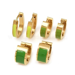 304 Stainless Steel Enamel Hoop Earrings&nbsp;EJEW-K268-20G-02
