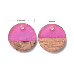 8 Colors Resin & Walnut Wood Pendants&nbsp;RESI-X0001-30A