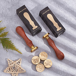 Brass Wax Seal Stamp with Handle&nbsp;AJEW-WH0184-0412