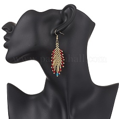 Glass Seed Dangle Earrings&nbsp;EJEW-MZ00569-01