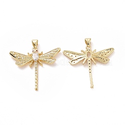Brass Cubic Zirconia Pendants&nbsp;ZIRC-I062-18G