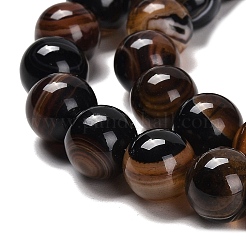 Natural Striped Agate/Banded Agate Beads Strands&nbsp;G-B079-A05-03D