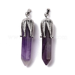 Natural Amethyst Big Pointed Pendants&nbsp;G-E059-03AS-04