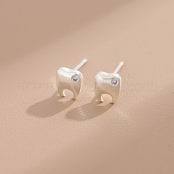 Brass & Rhinestone Stud Earrings&nbsp;WGEF0FC-01