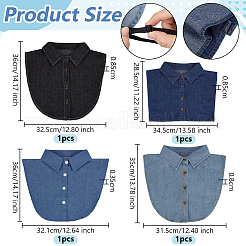 4Pcs 4 Styles Cotton False Shirt Collar&nbsp;AJEW-ME0002-18