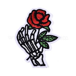 Skeleton Hand Holding Rose Appliques&nbsp;DIY-N007-01