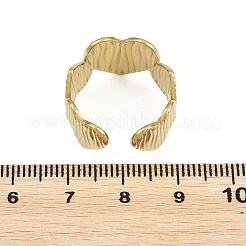 Textured 304 Stainless Steel Cuff Open Rings for Women&nbsp;RJEW-A102-03G