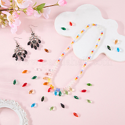 225Pcs 15 Colors Glass Beads Strands&nbsp;GLAA-SP0001-77
