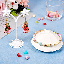 40Pcs 8 Colors Opaque Resin Flower Rose Beads&nbsp;RESI-TA0002-98