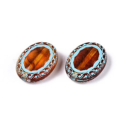 Painted Transparent Acrylic Beads&nbsp;OACR-T029-03P