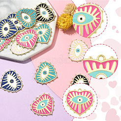 10Pcs 5 Colors Rack Plating Alloy Enamel Pendants&nbsp;ENAM-YW0008-18