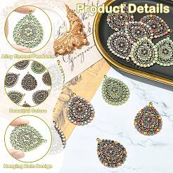 12Pcs 6 Colors Tibetan Style Zinc Alloy Enamel Pendants&nbsp;FIND-CJ0005-46