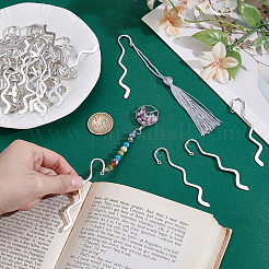 40Pcs Tibetan Style Alloy Wavy Bookmarks&nbsp;FIND-GA0008-48