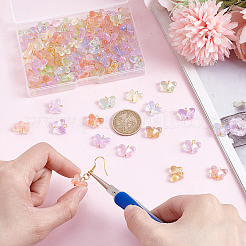 120Pcs Butterfly Gradient Color Baking Paint Transparent Glass Charms&nbsp;PALLOY-HY00098