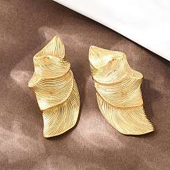 304 Stainless Steel Leaf Stud Earrings&nbsp;EJEW-Z155-01G