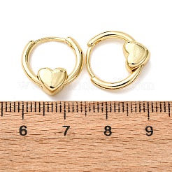 Brass Heart Hoop Earrings&nbsp;EJEW-K267-18G