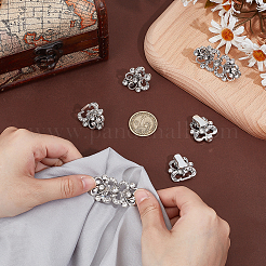 4Pcs Flower Alloy & Glass Cardigan Clips&nbsp;AJEW-PH0006-66AS