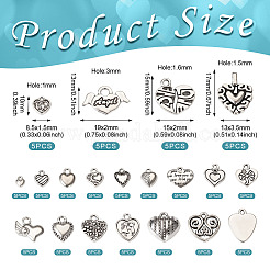 100Pcs 20 Styles Tibetan Style Alloy Pendants&nbsp;FIND-TA0003-59
