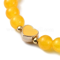Natural Malaysia Jade Round Beaded Stretch Bracelets&nbsp;BJEW-JB09881-02