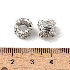 Rack Plating Brass Micro Pave Cubic Zirconia European Beads&nbsp;KK-Q795-03P
