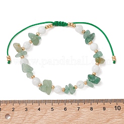 Natural & Synthetic Gemstone & Natural Malaysia Jade Chips Beads Braided Bead Bracelets&nbsp;BJEW-MZ00330