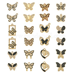 24Pcs 12 Styles Alloy Black Enamel Pendants&nbsp;FIND-TA0008-18